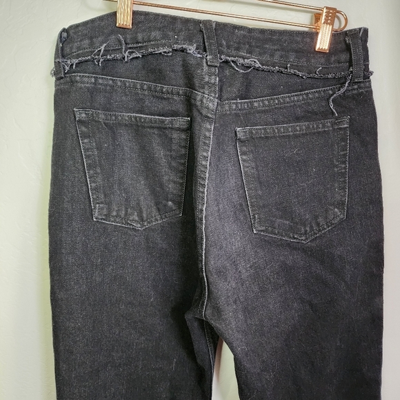 Reformation Black High Rise Raw Hem Crop Jean Size 28 - Picture 6 of 9